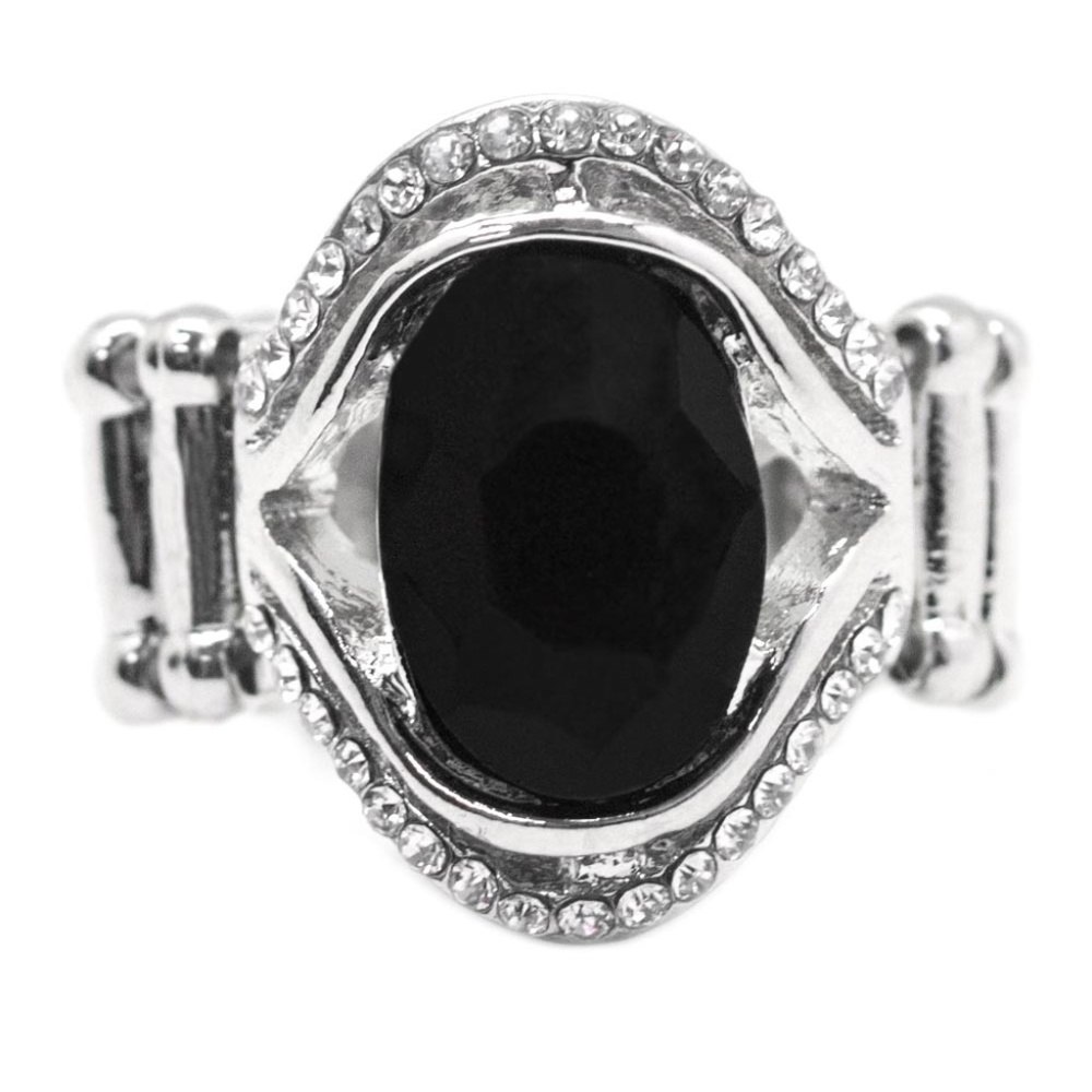 Black Rhinestone Ring